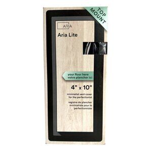 Aria Lite Top Mount Floor Vent Cover 4" x 10" Black.